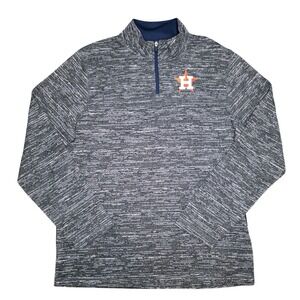 Houston Astros Majestic 1/4 Zip Pullover Men's Large Gray MLB Baseball Jacket